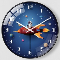 Reloj de Pared Creativo Retro de Cuarzo de 25 cm (10 Pulgadas) para Sala de Estar, Estilo Espacial