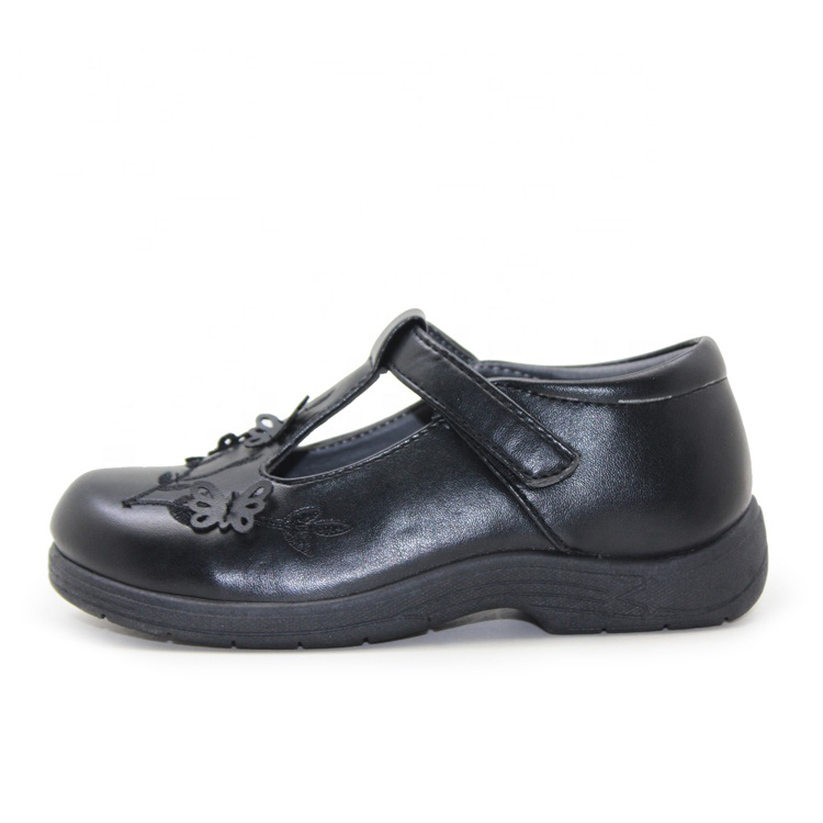 Лидер продаж от производителя, дышащая летняя черная Детская школьная обувь из искусственной кожи для девочек