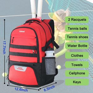 Große Tennis tasche Rucksack Männer Frauen für 2 Schläger mit separatem Schuh platz für Tennis Pickle ball Squas - Product Image 4