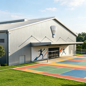 Structure en acier modulaire pour salle de sport, terrain de basket-ball, haute résistance, multi-usages, résistant à la corrosion, structure de bâtiment - Product Image 1