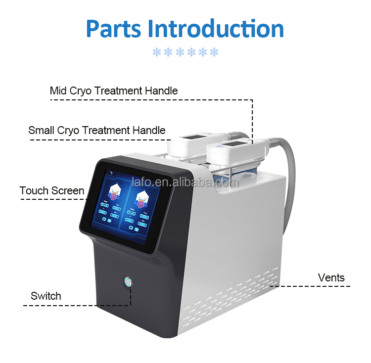 Newest portable 2 cryo handles 360 cryolipolysis machine for body slimming double chin removal