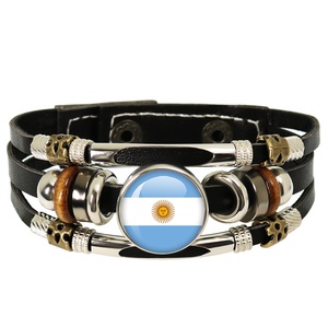 Pulsera de Cuero Tejida a Mano con Bandera Nacional de 48 Países (China, Reino Unido, EE. UU.) para Fanáticos, Ideal para Viajes, 2026 - Product Image 2