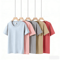 T-shirt vierge unisexe personnalisé OEM, coupe décontractée, 100% coton tricoté 220 g/m², imprimé sérigraphié, écologique et épais, idéal pour l'été