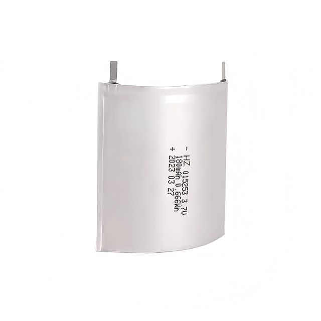 Ultra-Thin 180mAh 3.7V Pouch Li-ion Battery Cell HZ 015253 LiNiMnCoO2 Cathode 500 Cycles -20~60 Operating Temp