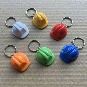 Mini Iron Hard Hat <b>Keychain</b>-<b>Personalized</b> Thermal Transfer Printed Construction Helmet Keyring Bulk Safety Promotional Gift - Product Image 3