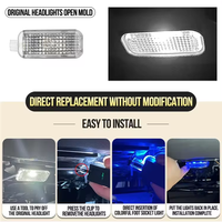 Lampe d'ambiance automobile LED RVB intérieur sous la porte lumière latérale pour VW voiture pied bien voiture tactile lumière ambiante