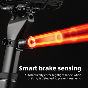 Luz Trasera para Bicicleta Recargable <span class=keywords><strong>ROCKBROS</strong></span>, Sensor de Frenado Inteligente, Luz Trasera COB con Luz de Frenado LED, Resistente al Agua, Alimentada por Batería - Product Image 2