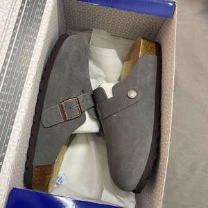 Birkenstocks pour femmes Boston en cuir véritable daim sandale plate Mules sabot extérieur liège <span class=keywords><strong>pied</strong></span> lit diapositives pantoufles livraison directe - Product Image 6