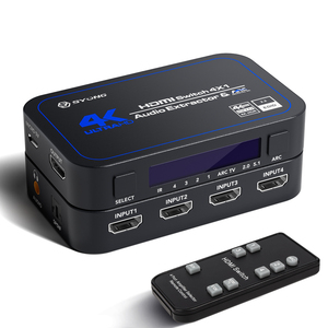 SYONG Promotion Exceptionnelle Commutateur <span class=keywords><strong>HDMI</strong></span> 4x1 avec Extracteur Audio Plug & Play Télécommande de Commutation <span class=keywords><strong>HDMI</strong></span> 4K60Hz 10.5Gbps, TV PS5 Xbox Ordinateur Portable - Product Image 1
