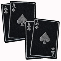 Patch brodé tactique Black Ace, patch auto-agrippant Ace - Polyvalent pour sacs à dos, vêtements et chapeaux, couleurs mélangées