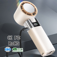Ventilateur portable rechargeable 3000 mAh, haute vitesse, pliable, pour extérieur, mini turbo, pour le cou, la maison et la voiture - Meilleures ventes