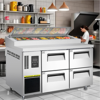 Réfrigérateur-congélateur de comptoir professionnel en acier inoxydable à 4 ou 6 tiroirs pour cuisine de restaurant - Prix usine