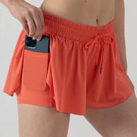 Shorts 2 en 1 assortis Maman et Moi avec poches, pour yoga, gym, tennis, shorts fluides