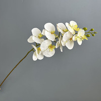 Bunga Phalaenopsis Buatan 9 Kepala dari Lateks Real Touch, Anggrek Moth Realistis, Bunga Palsu untuk Dekorasi Pernikahan, Hotel, dan Festival