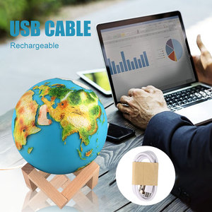 Lámpara de Globo Terráqueo LED Lelyi, 3 Colores, Sensor Táctil, Recargable por USB, Impresión <span class=keywords><strong>3D</strong></span>, Lámpara de Tierra y Luna, 15 cm - Product Image 5