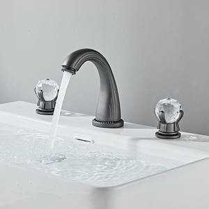 Robinet thermostatique de luxe Libert Designer en laiton massif avec cartouche céramique, double poignée, double trou, pour lavabo de salle de bain, garantie 5 ans - Product Image 1