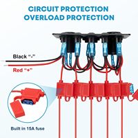 Panneau de commutation à bascule 5 interrupteurs 12V étanche en alliage d'aluminium de qualité marine pour bateau, bus, remorque, Jeep