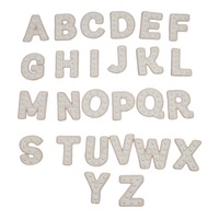 Badges brodés en gros personnalisé Alphabet Logo broderie perles lettres fer sur patchs pour vêtements