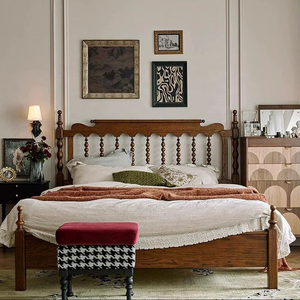 Juego de Muebles para <span class=keywords><strong>Dormitorio</strong></span>, Estilo Moderno Americano, Cama Moderna, Estructura de Cama de Madera Resistente Tamaño Queen para <span class=keywords><strong>Dormitorio</strong></span> Familiar - Product Image 3