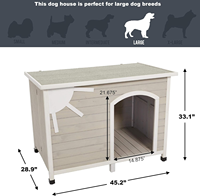 Maison pour chien moderne en bois à motif solide pour l'extérieur Aucun outil requis pour l'assemblage pour les grandes races Conception pliante par des maisons pour animaux de compagnie
