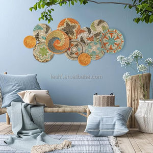 Set di 11 Cesti Rotondi da Parete <span class=keywords><strong>in</strong></span> Stile Bohémien, Decorazioni Rustiche per Cucina e <span class=keywords><strong>Casa</strong></span> di <span class=keywords><strong>Campagna</strong></span>, Arredo Estivo - Product Image 6