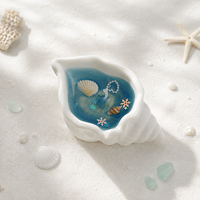 Bougie en gel parfumée LF Luxury Ocean Seashell Jelly avec coquillages et perles, dans un pot en céramique, étiquette privée, vente en gros