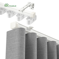 Rail de rideau blanc YIJIALE de style tendance, résistant à la corrosion, en forme de S, avec fixation par cordon, rail de rideau blanc