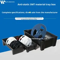 Smt Anti-Statische Schijf Zwart Plastic Esddisc Opslag Omzet Rek Bakje Gebogen Halfronde Doos Recyclebaar Materiaal