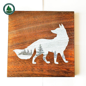 Panel de Madera Decorativo con Diseño de Ciervo Woodbuddy, 12x12 Pulgadas, Decoración Rústica para el Hogar, Fondo para Sala de Estar o Sofá - Product Image 4