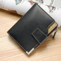 Dompet Pria Baellerry Pendek Kasual Vertikal Kulit PU Multifungsi Tempat Koin Dompet Binder Hemat Dengan Resleting