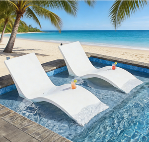 Tumbona para Piscina, Silla de Playa, Muebles de Hotel, Sillas, Tumbona para Tomar el Sol, Muebles de Exterior con Portavasos y Porta Teléfono, Tumbonas - Product Image 2