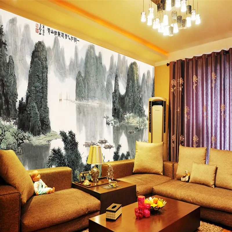 Custom Wallpapers Landscape Painting Chinese Wall Mural Beautiful Mountain Wallpaper For Home Decoration