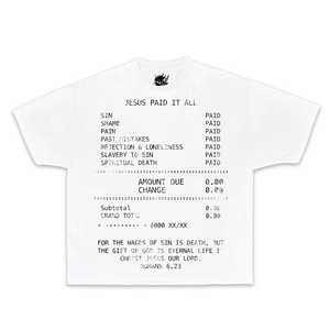 Jesus Paid IT All Graphic Box Fit T-Shirt Oversized Streetwear Y2K Meme Shirt - Product Image 1