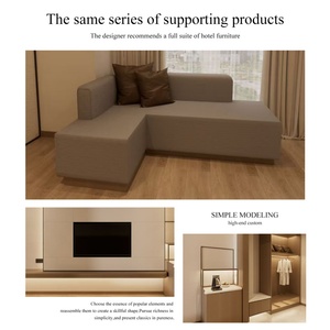 कस्टम आकार 3-4-5 स्टार होटल डिजाइन ठोस लकड़ी बेडरूम फर्नीचर सेट अतिथि कमरे फर्नीचर - Product Image 6