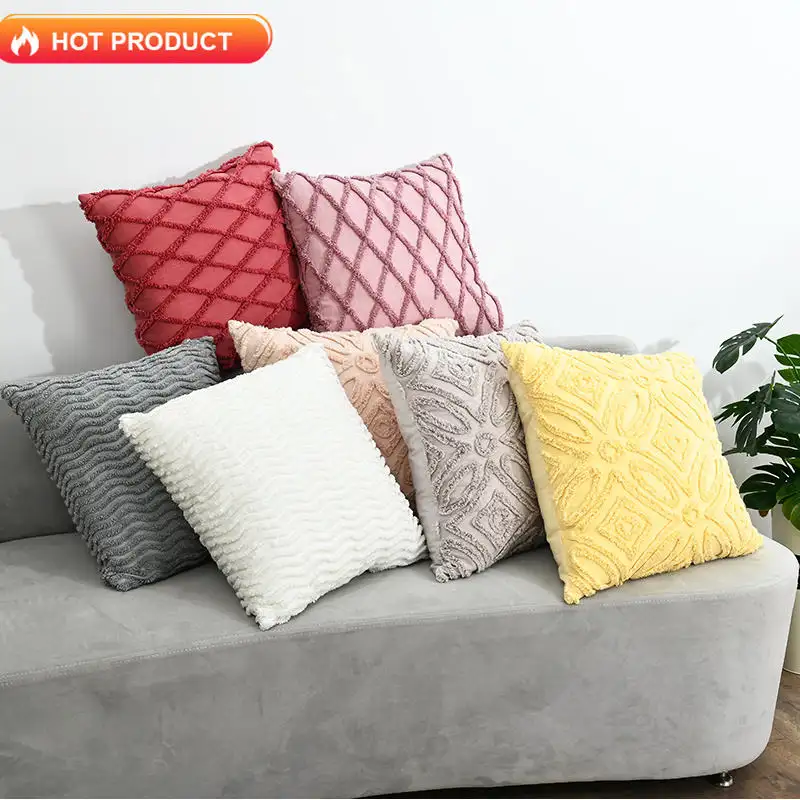 Custom Indoor Home Square Soft Decorative Cushion Cover Cotton Wholesale Pillow Case Sofa Cushion Covers