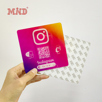 Autocollants NFC Google Avis en Acrylique Code QR Puce NFC Menu Enseigne Sans Contact Plaque d'Avis Google Réseaux Sociaux