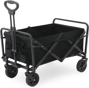 Chariot de plage pliable robuste grande capacité, chariot utilitaire pliable à 4 roues en PVC, personnalisable OEM, chariot d'extérieur - Product Image 3