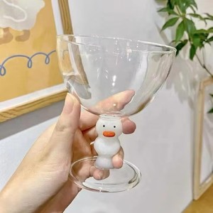 Tazza in Vetro Borosilicato Resistente al Calore, Design 3D a Forma di Paperella, Personalizzabile, per Caffè, Latte e Vino Rosso - Product Image 1