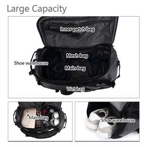 Mochila de Viaje de Nailon Portátil Unisex Personalizada, Bolsa Deportiva Multifuncional con Separación para Seco y Húmedo para Gimnasio y Uso Profesional - Product Image 3