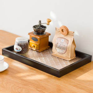 Plateau à thé en bambou rectangulaire de grande taille avec insert en verre pour tasses à thé et gobelets à eau, utilisation en restaurant, style chinois simple - Product Image 3