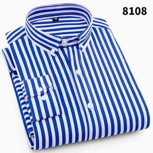 Casual <b>Mens</b> <b>Striped</b> Polyester <b>Long</b> <b>Sleeve</b> <b>Shirt</b> Business T <b>Shirts</b> - Product Image 5