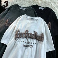 Camiseta Oversize de Algodón 100% de Alta Gramaje para Hombre con Estampado 3D de Espuma y Hombros Caídos, Colección Jorsen Wholesale High Street