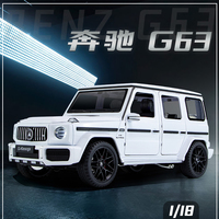Modèle de voiture miniature en alliage de zinc à l'échelle 1:18, style G-Class AMG, SUV tout-terrain, avec son et lumière, 7 pièces ouvrables, pour enfants
