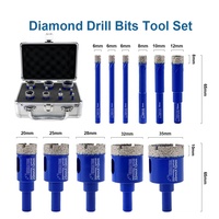 11 pièces/ensemble 6-35mm tige ronde diamant trou scie diamant foret Kit brasé foret pour granit pierre marbre coupe-carreaux