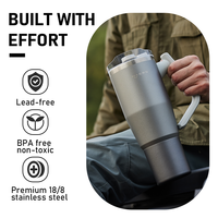 Gobelet personnalisé 40 oz en acier inoxydable isolé sous vide tasse de voyage en métal tasse à café 40 oz gobelet avec poignée