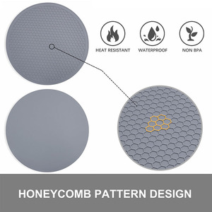 BPAフリーシリコンマイクロ波マットシリコーントリベットマットラウンド耐熱マットカバーホルダーパッド電子レンジ用 - Product Image 3