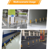 Borne de circulation amovible et verrouillable en acier inoxydable SS304, poteau anti-collision avec bandes réfléchissantes pour la sécurité des accès de stationnement