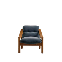 Fauteuil inclinable d'appoint style nordique Wabi-Sabi, chaise de loisirs moderne en bois massif rembourrée pour salon et mobilier de maison