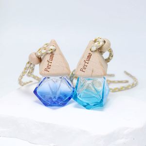 Wholesale Colorful Gradient Hanging <b>Car</b> Perfume Borosilicate Glass Aerosol Spray Bottle with Glass Lid <b>Decal</b> 6ml Empty Bottle - Product Image 5