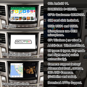Lsailt 8G inalámbrico CarPlay Android Auto para Lexus LX570 2013-2015 LC200 Crown Android 13 Kit de actualización con NetFlx, Google Play - Product Image 6